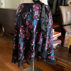 Laundry silk and lace skirt.